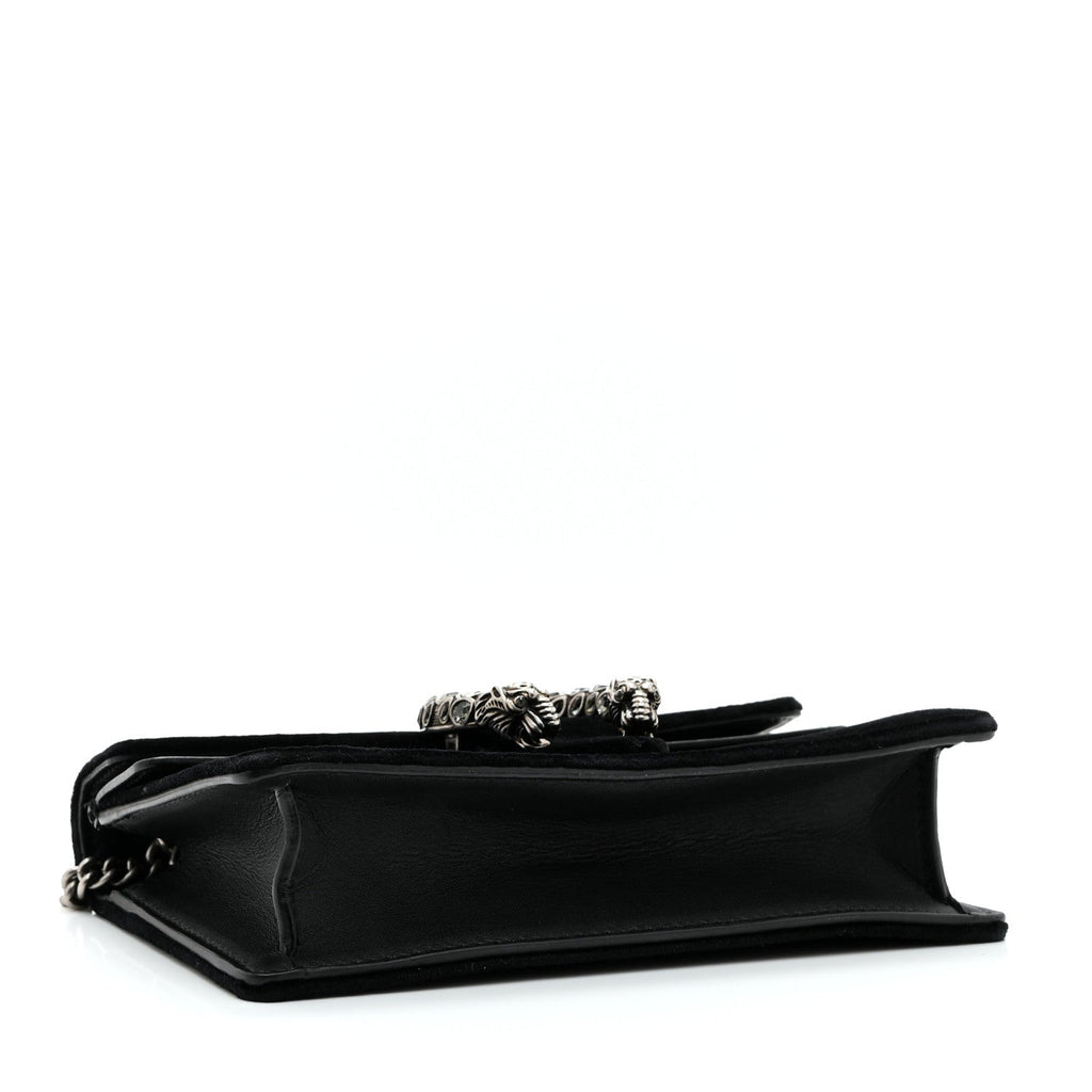 Suede Super Mini Dionysus Shoulder Bag Black