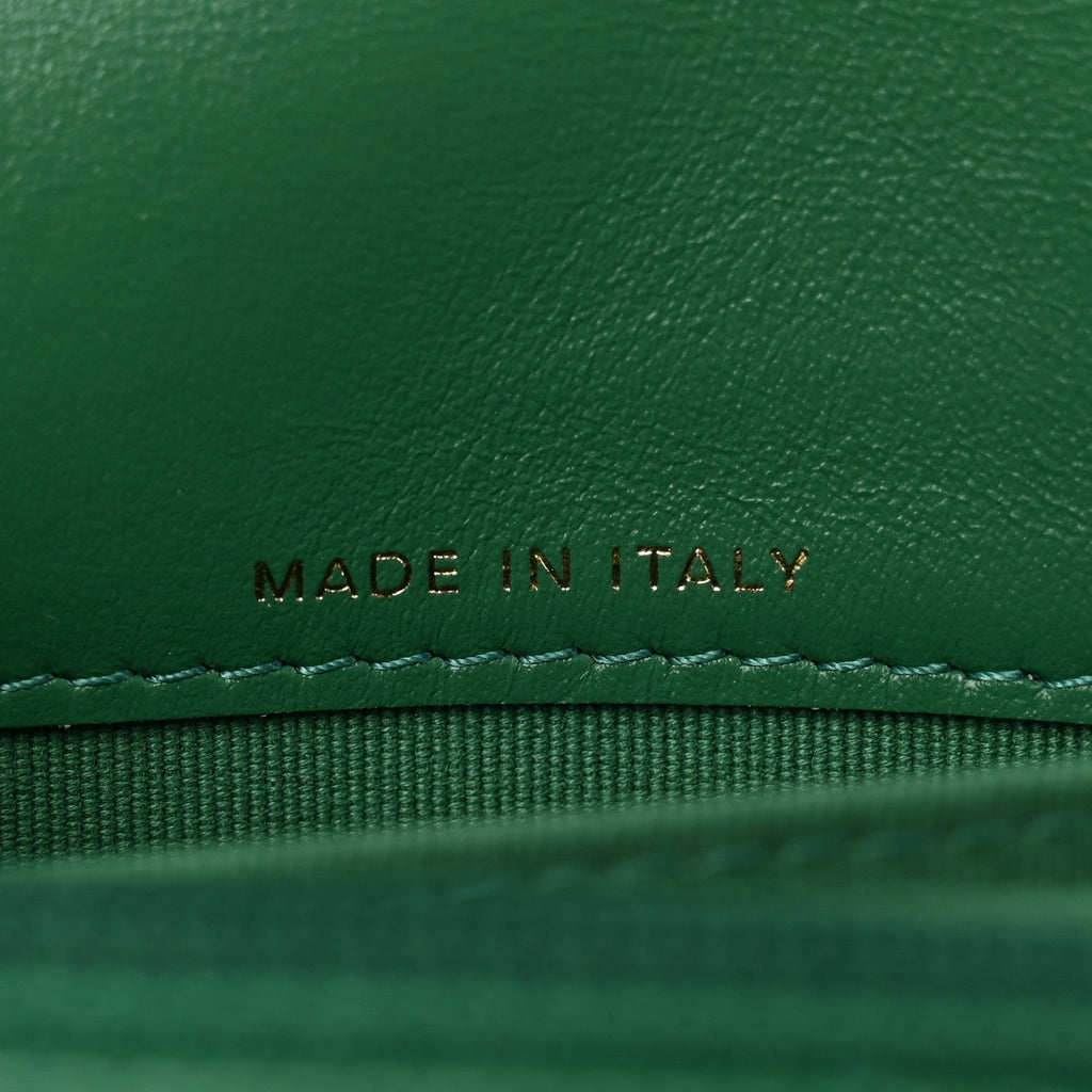 Aged Calfskin Quilted Mini Reissue Wallet On Chain WOC Green