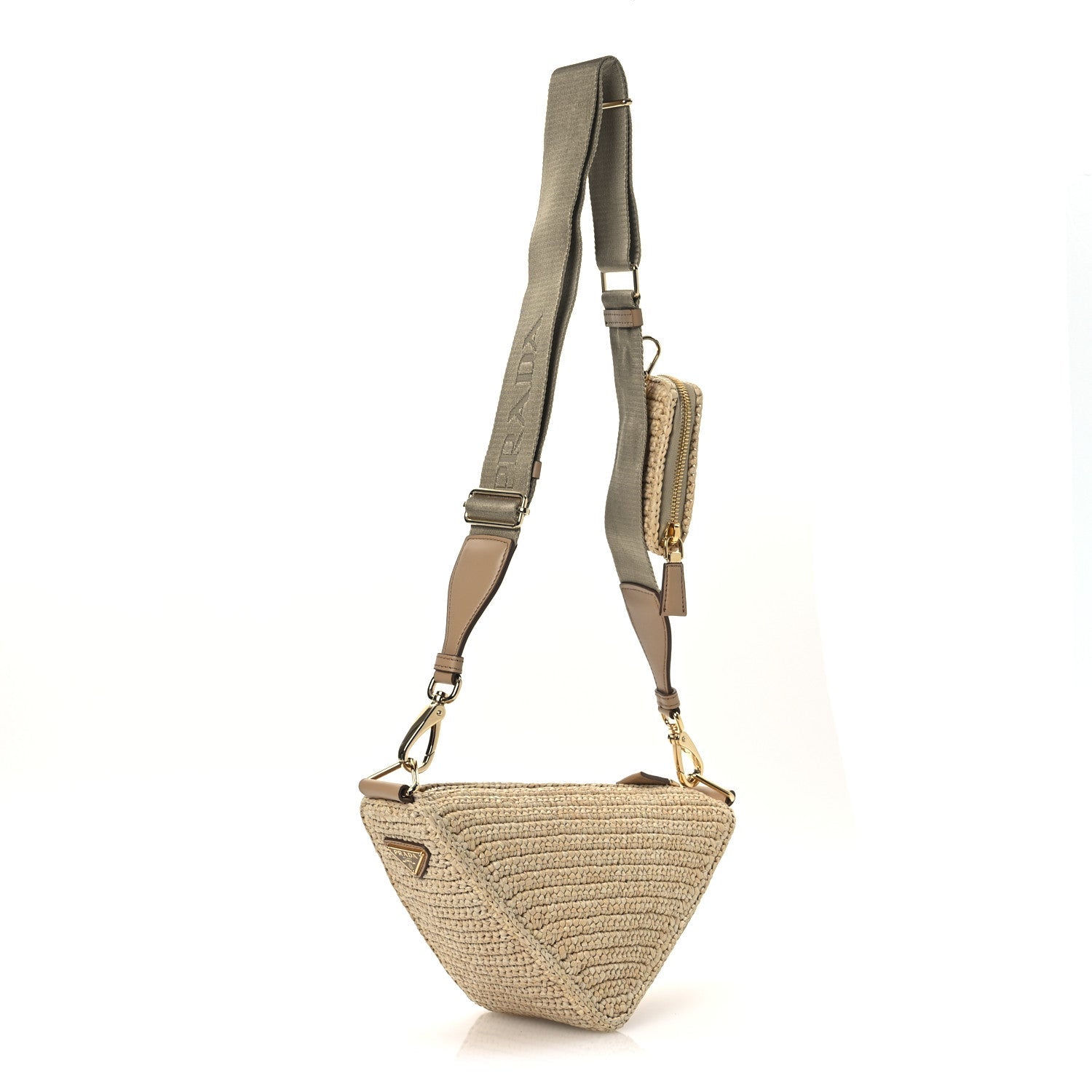 Yarn Raffia Effect Crochet Triangle Shoulder Bag Naturale