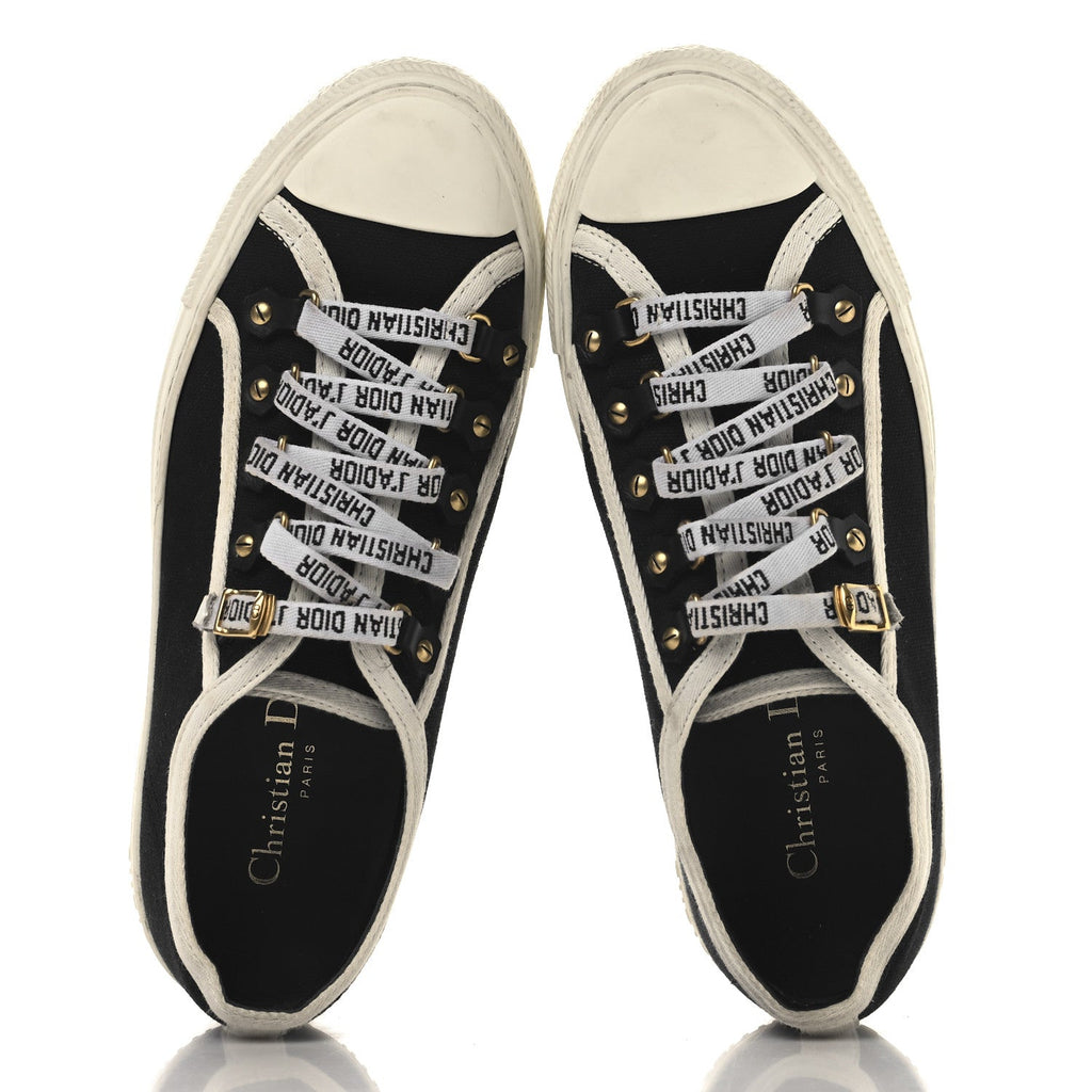 Canvas Walk'N'Dior Low Top Sneakers 37.5 Black