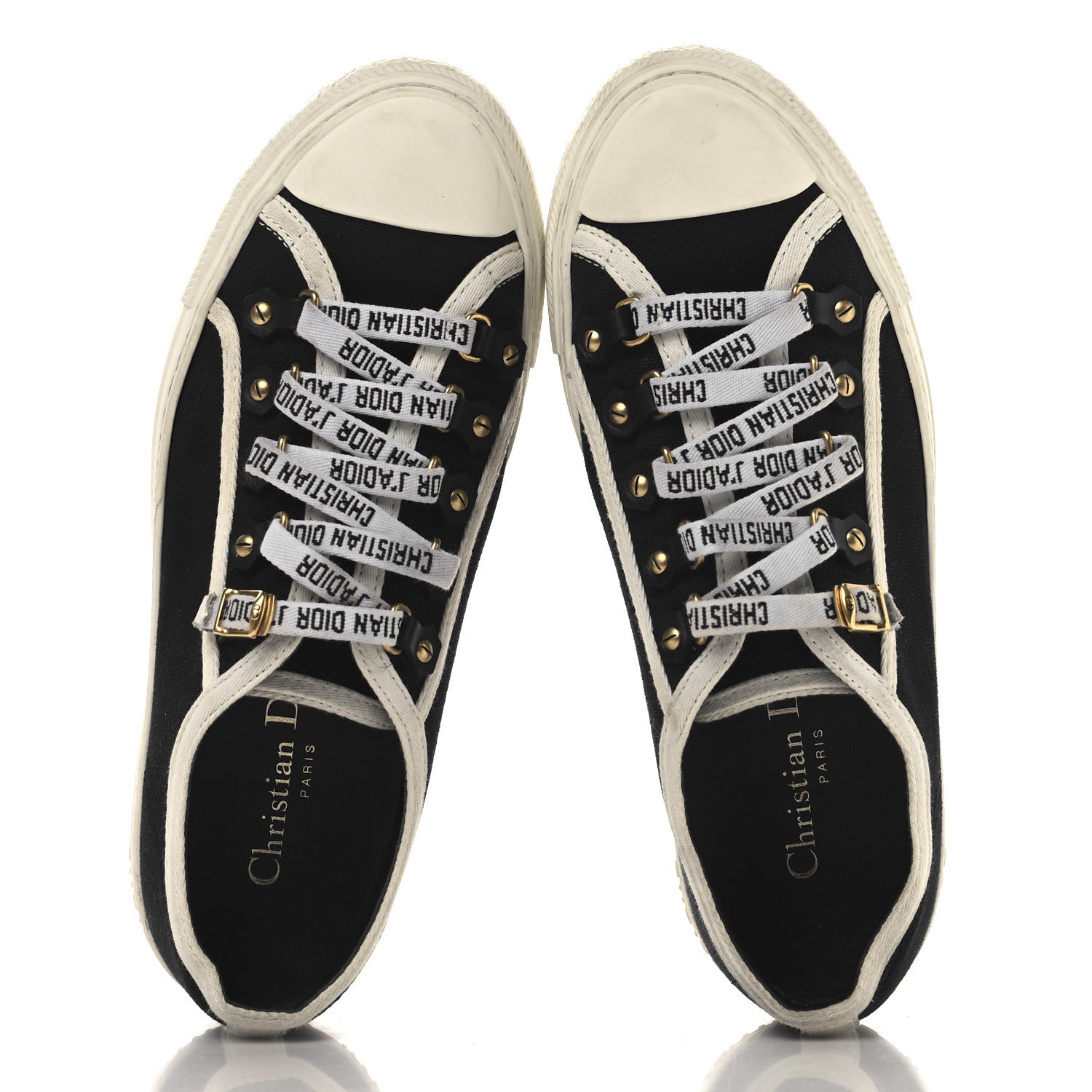 Canvas Walk'N'Dior Low Top Sneakers 37.5 Black