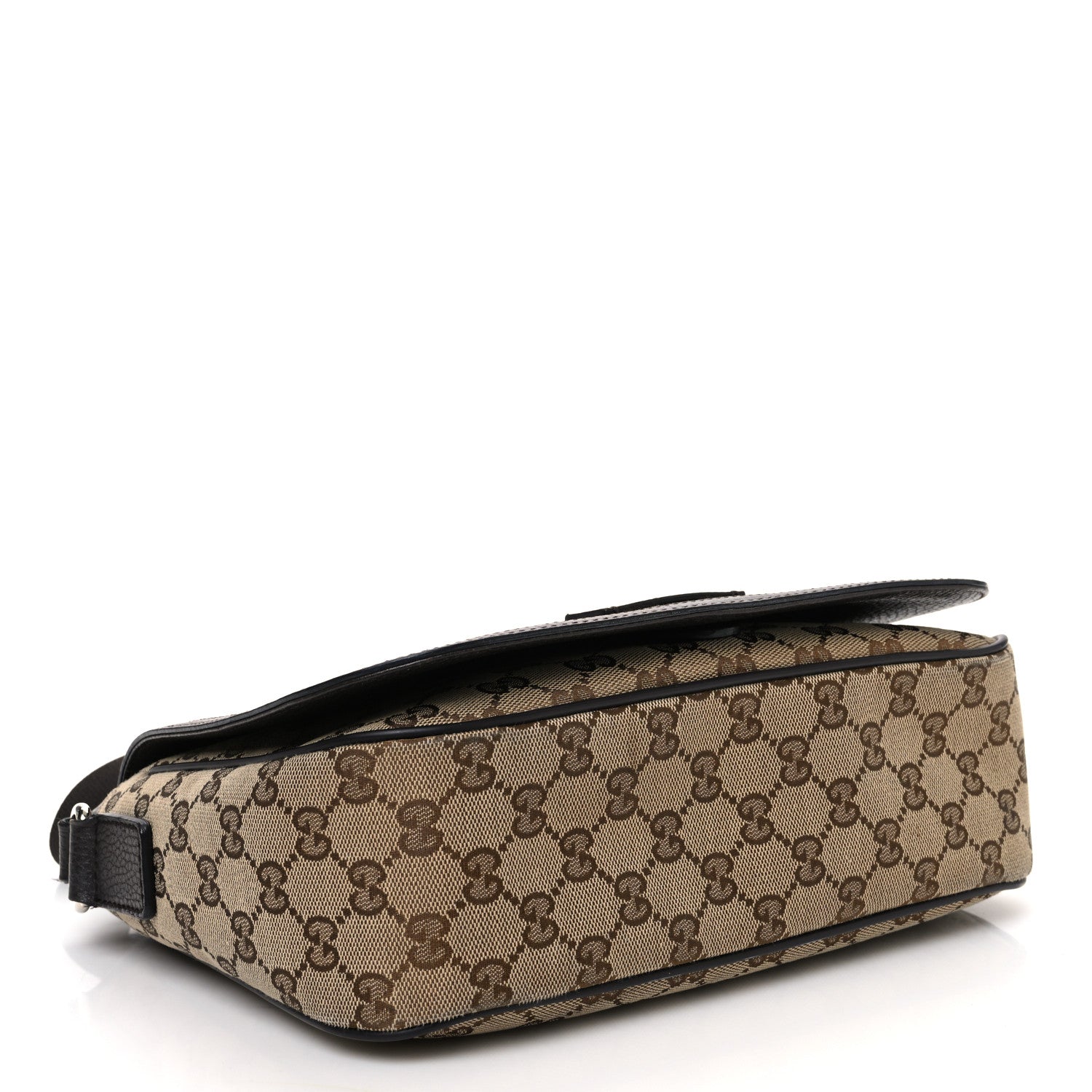 Monogram Flap Messenger Bag Beige Dark Brown