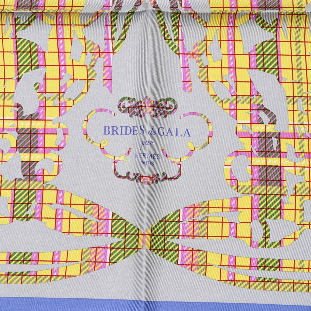 Silk Brides De Gala Tartan Pocket Square Lavande Parme Jaune