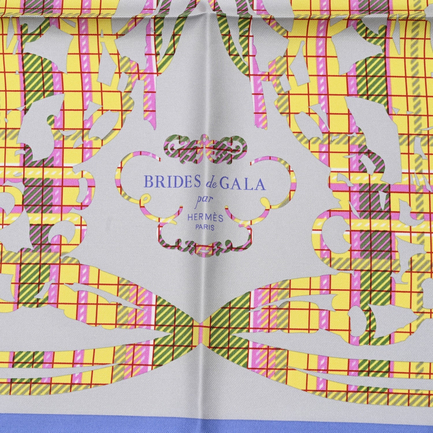Silk Brides De Gala Tartan Pocket Square Lavande Parme Jaune