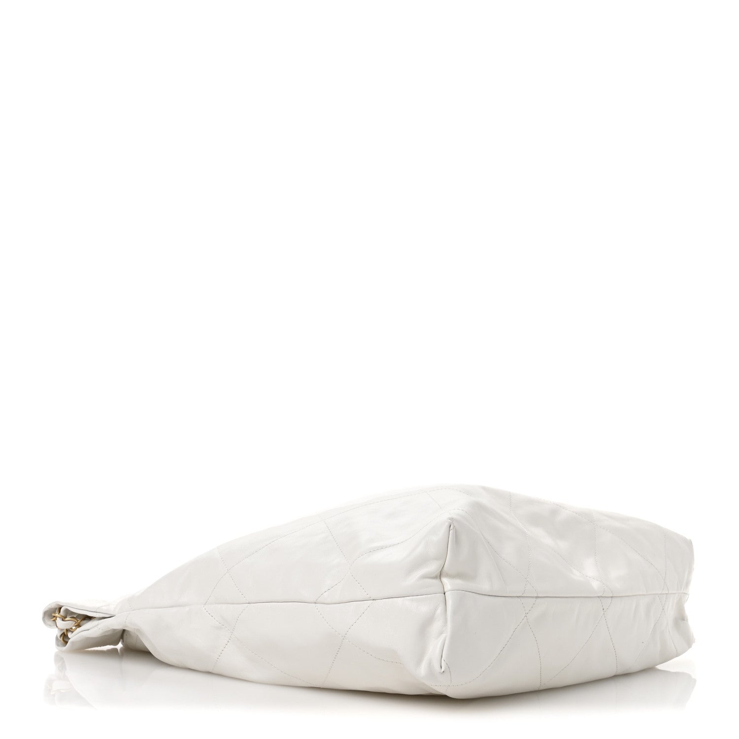 Shiny Calfskin Quilted Large Chanel 22 White