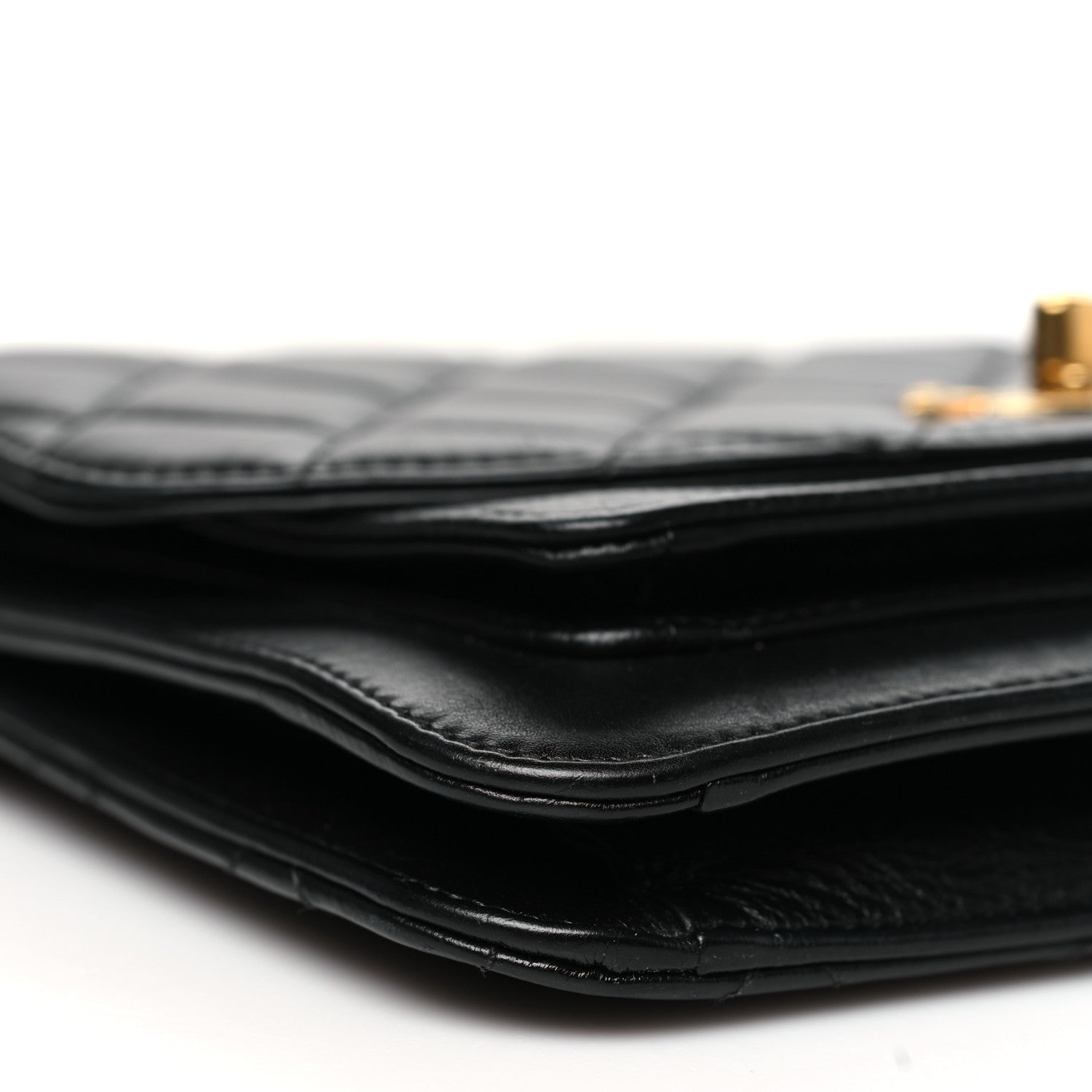 Calfskin Caviar Quilted Chain Handle Flap Black