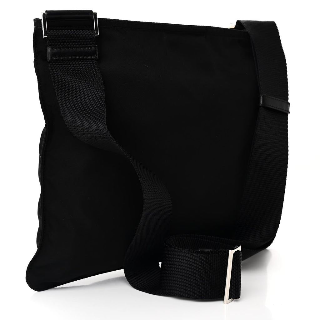 Nylon Vela Flat Messenger Bag Black