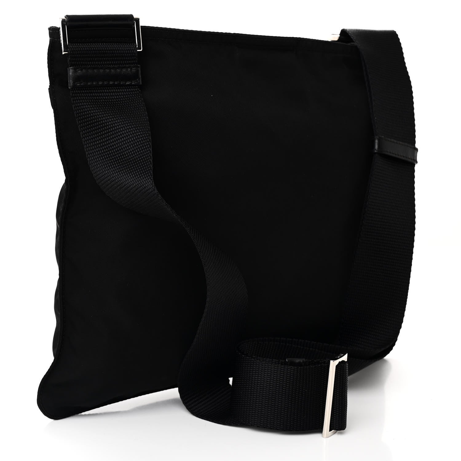 Nylon Vela Flat Messenger Bag Black