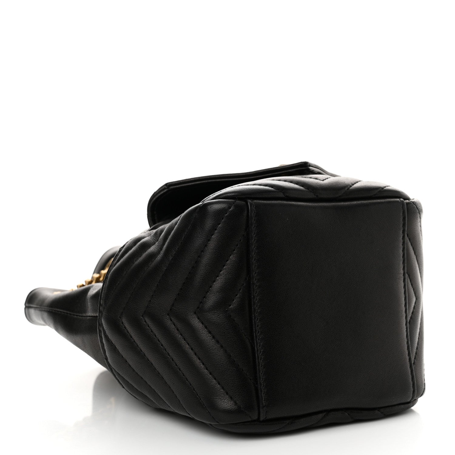 Lambskin Matelasse Monogram Joe Mini Bucket Bag Black