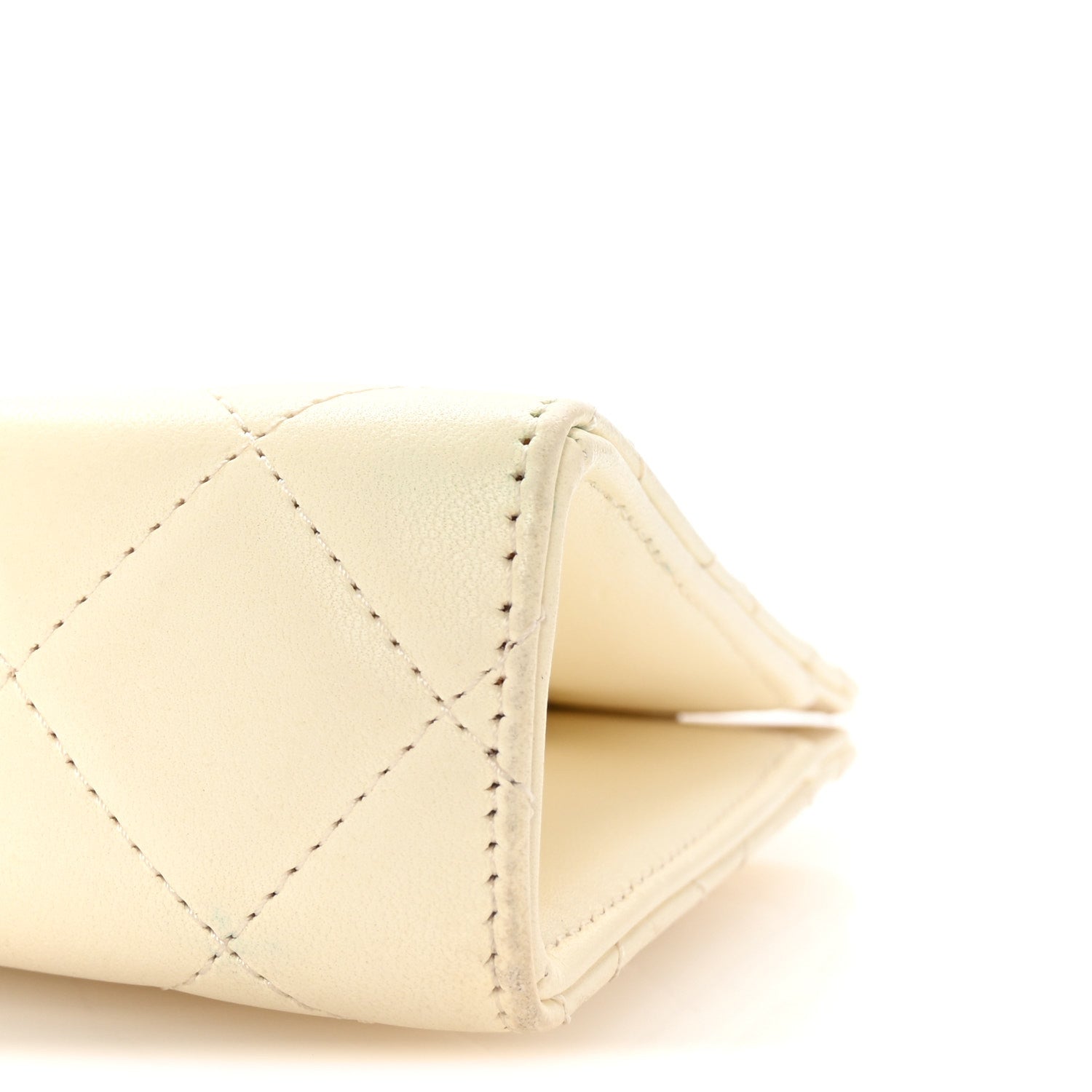 Lambskin Quilted Evening By The Sea Clutch White