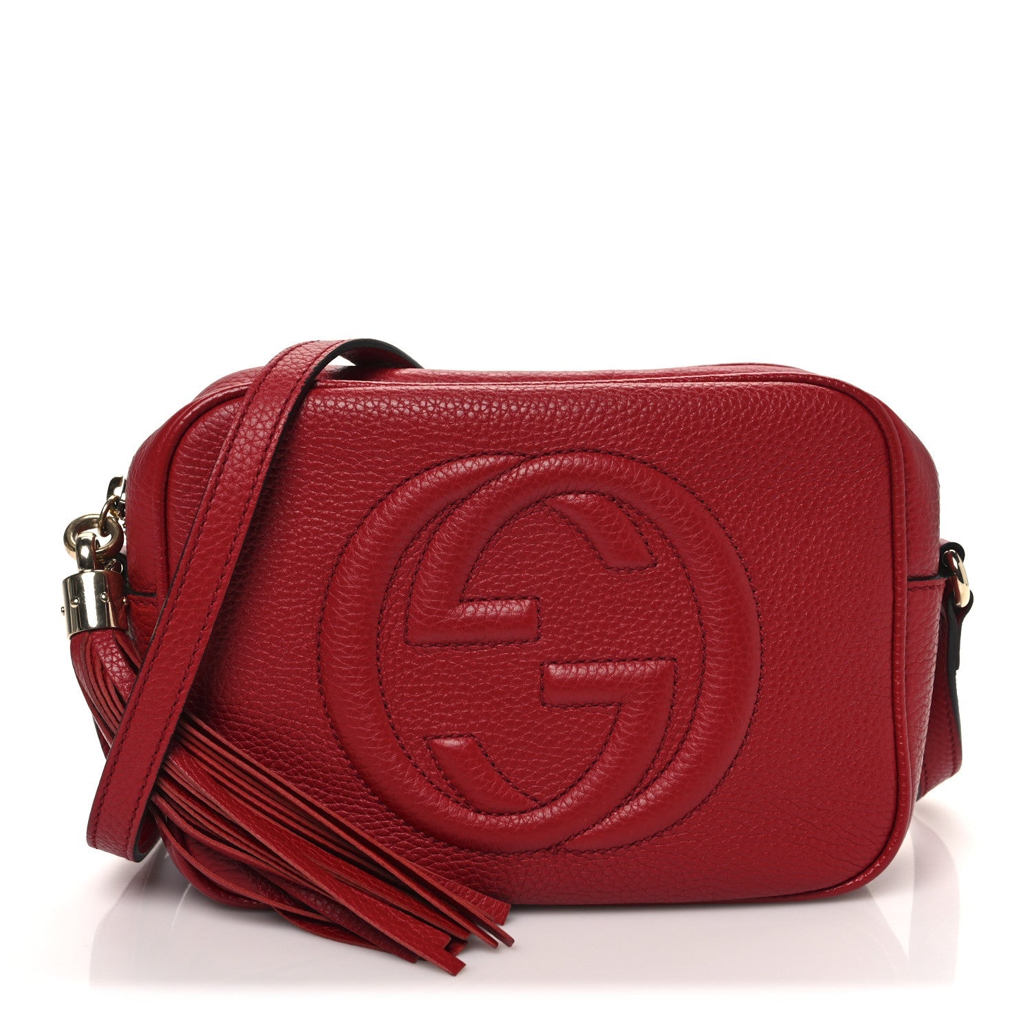 Pebbled Calfskin Small Soho Disco Bag Tabasco Red