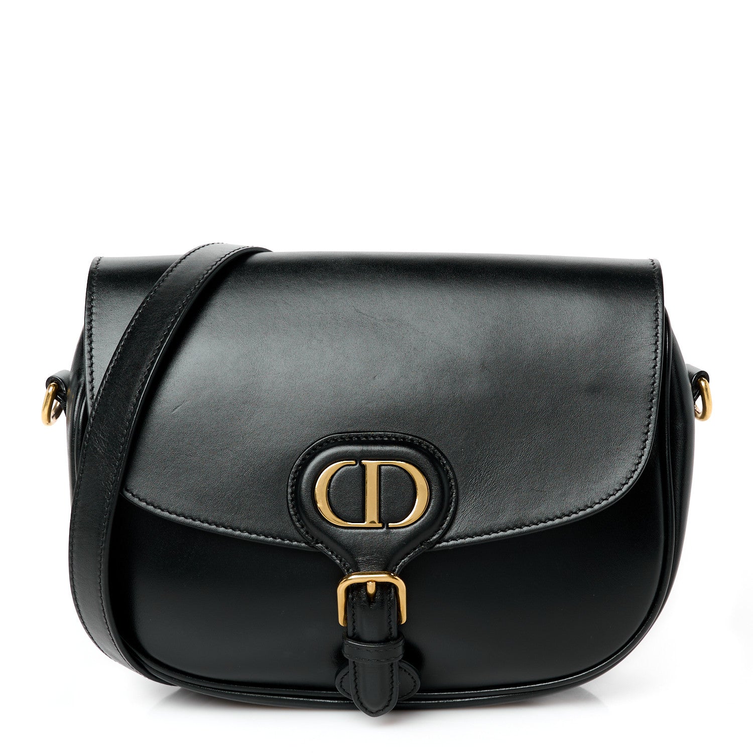 Box Calfskin Medium Bobby Flap Black