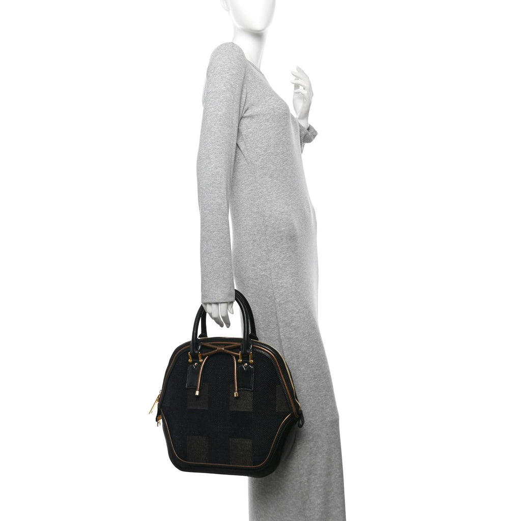 Prorsum Check Jacquard Orchard Bowling Bag Gold Black
