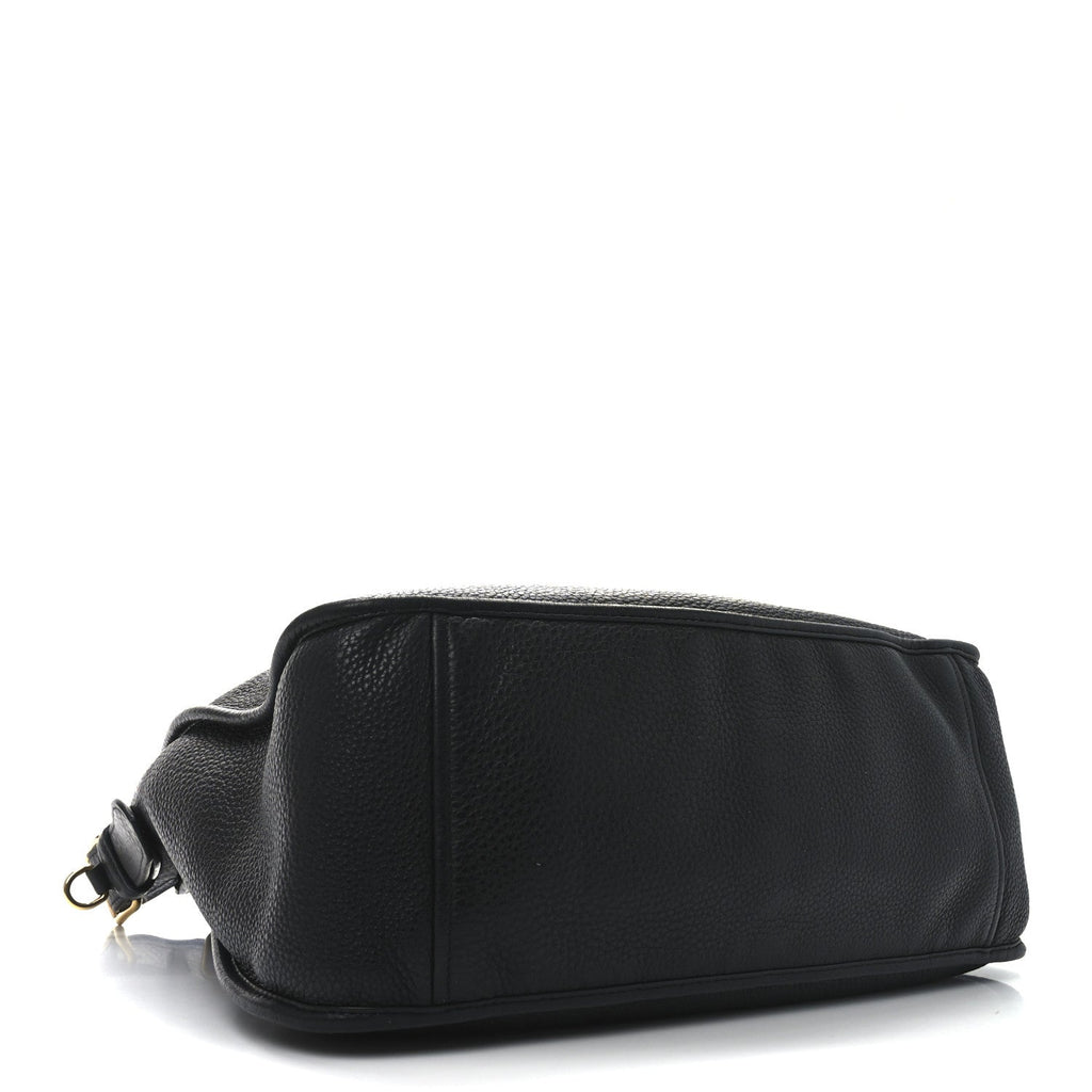 Vitello Daino Hobo Messenger Bag Black