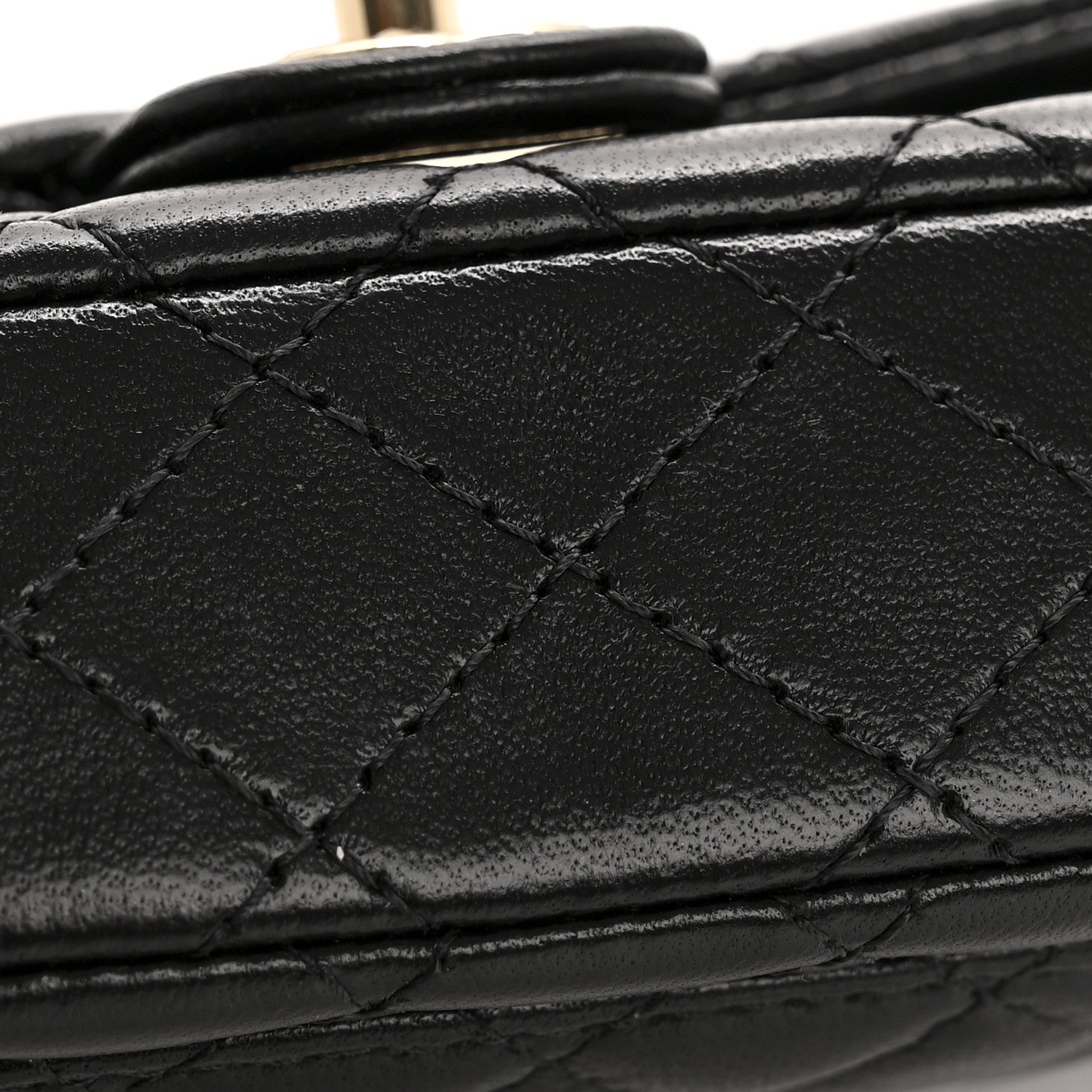 Lambskin Quilted Mini Double Flap With Hook Black