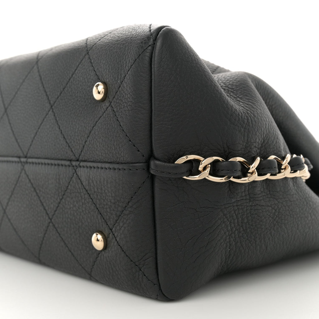 Bullskin Stitched Medium Shopping Bag Black