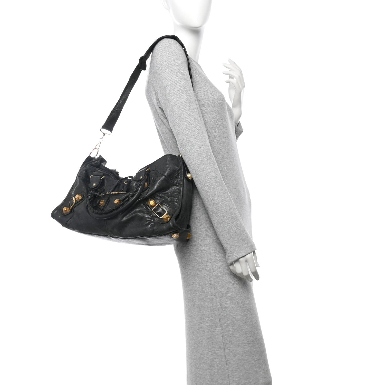 Pebbled Calfskin Small Soho Disco Bag Black