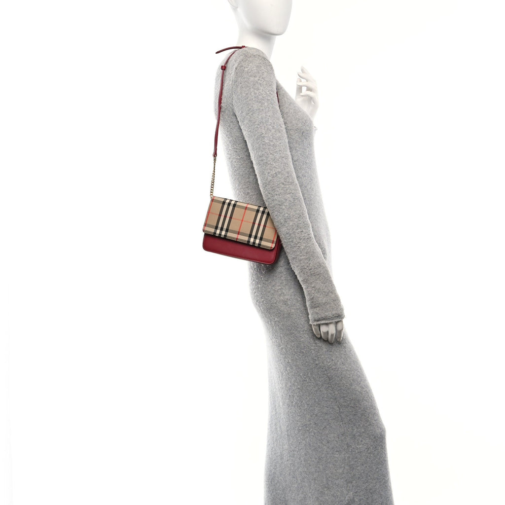 Calfskin Vintage Check Hayes Crossbody Parade Red
