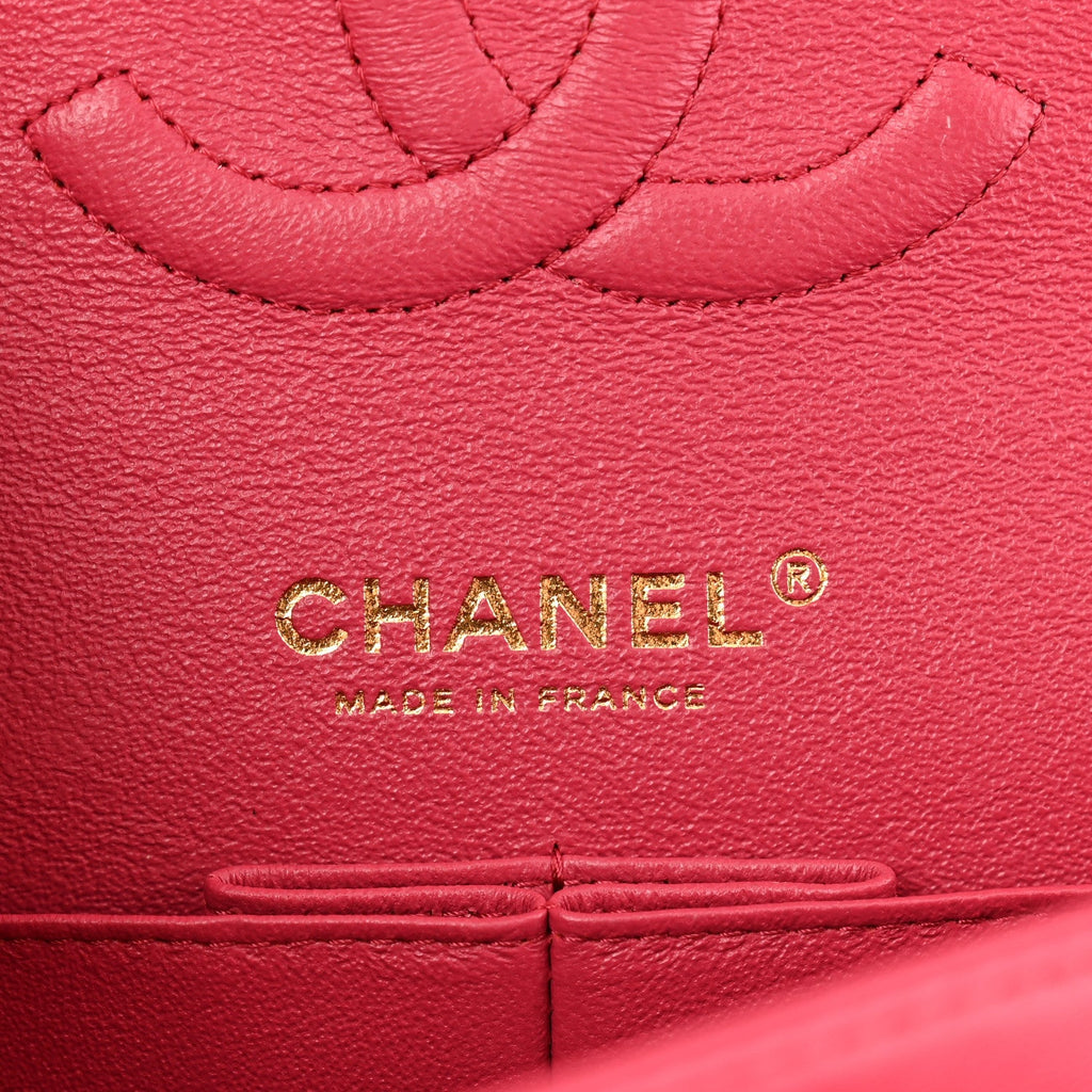 Lambskin Chevron Quilted Small Double Flap Pink