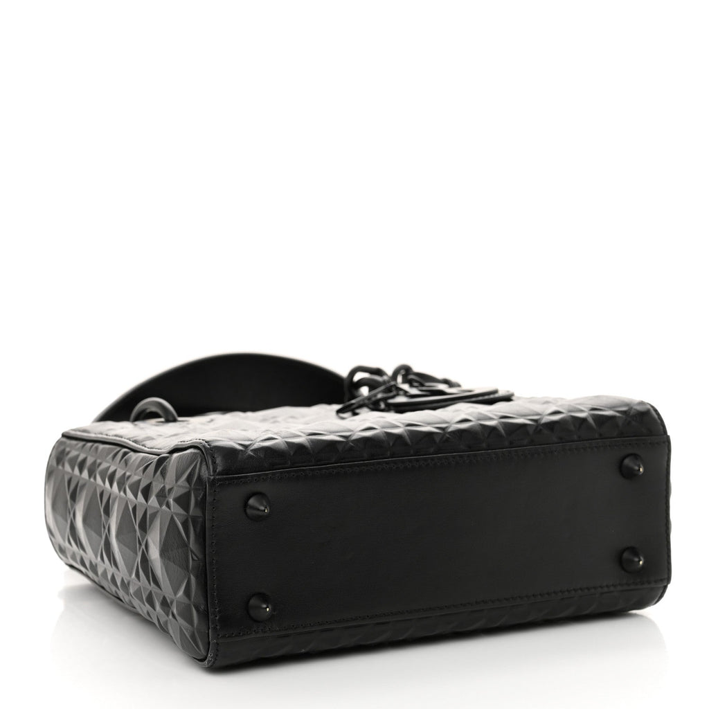 Calfskin Cannage Diamond Small My ABCDior Lady Dior Black