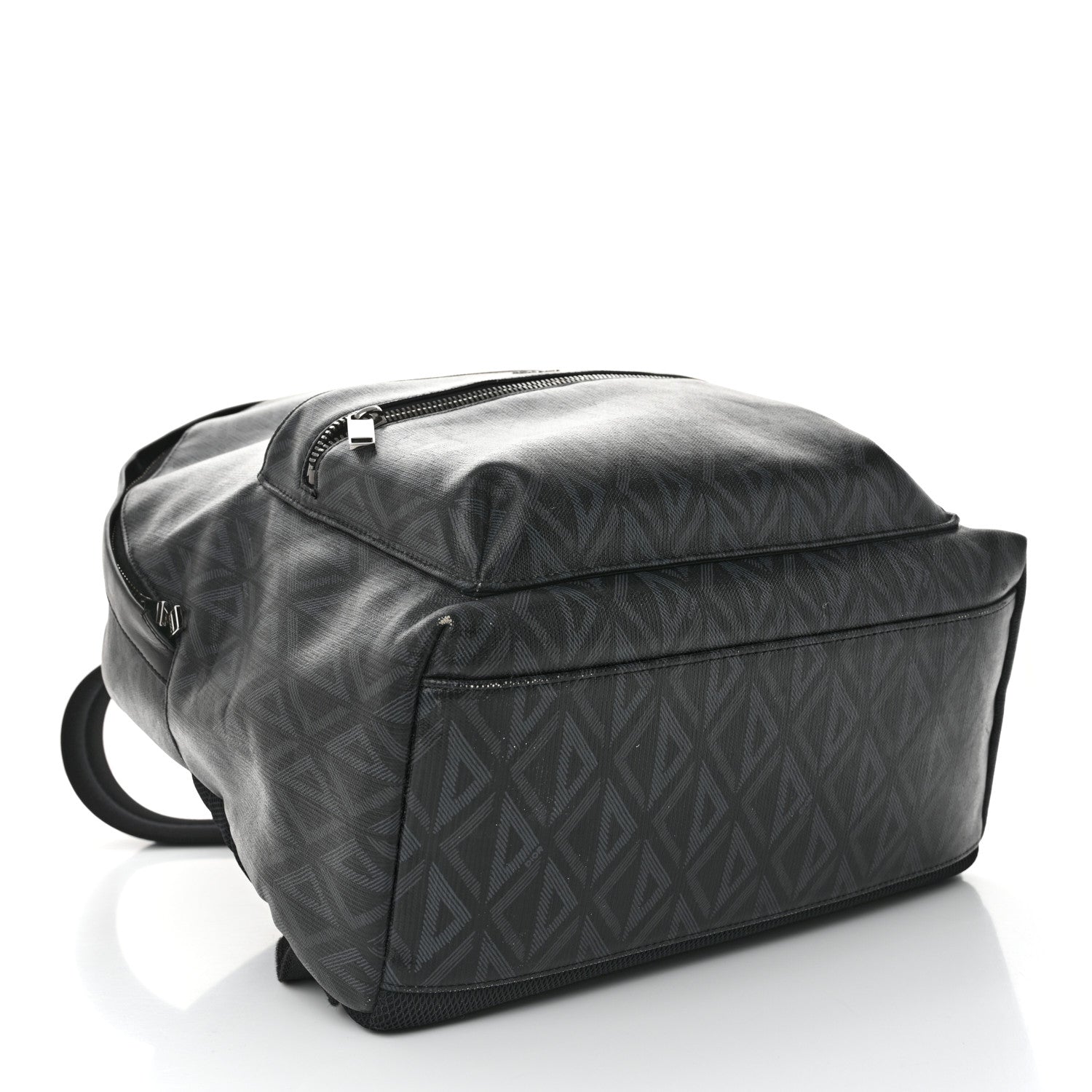 Coated Canvas CD Diamond Rider Zipped Backpack Black
