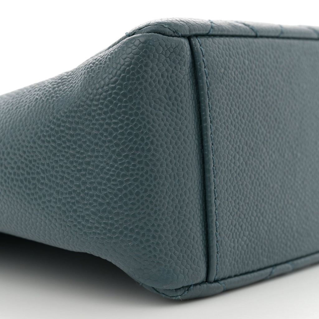 Caviar Quilted Petit Shopping Tote PST Blue