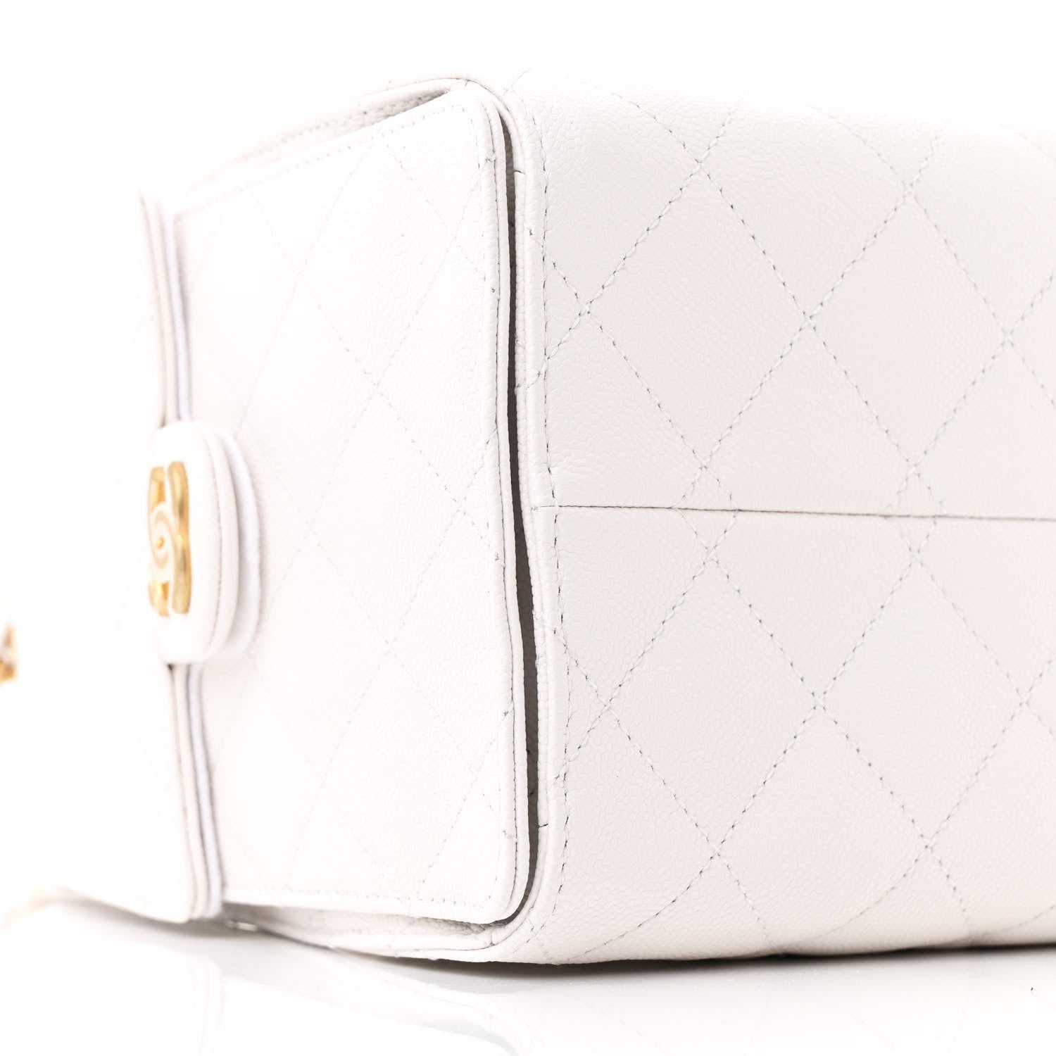 Caviar Quilted Small Chanel 25 Handbag White