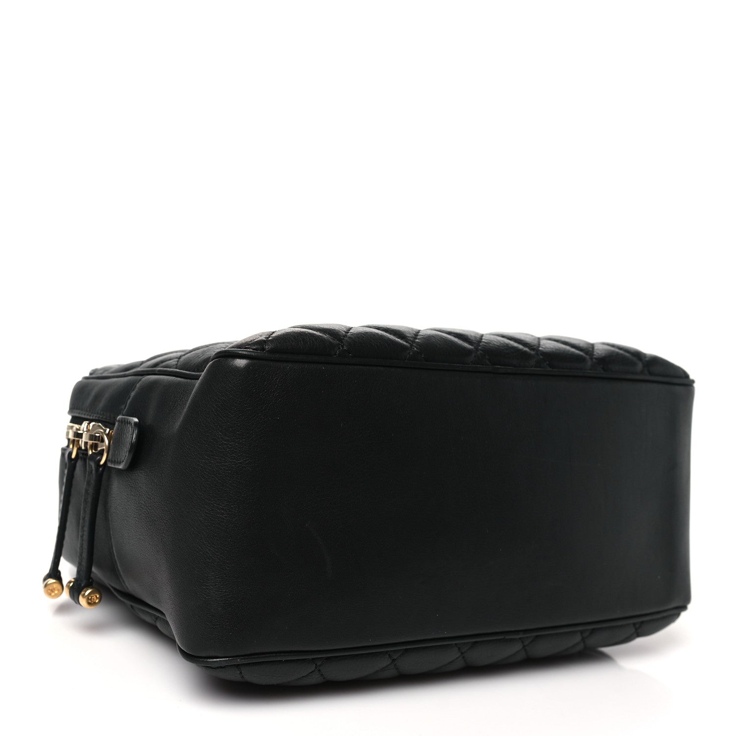 Calfskin Quilted CC Medium Vanity Case Black