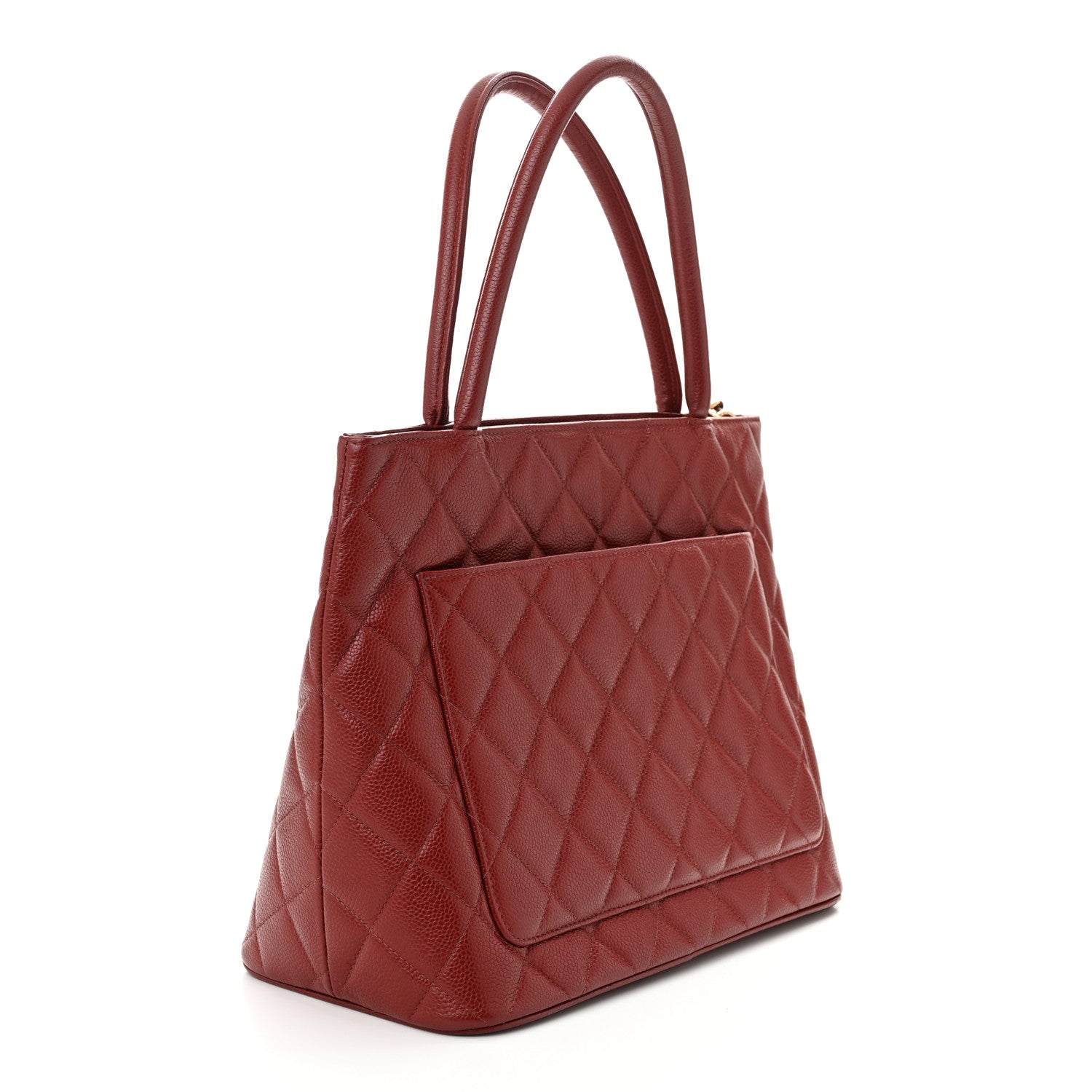 Caviar Quilted Medallion Tote Bordeaux