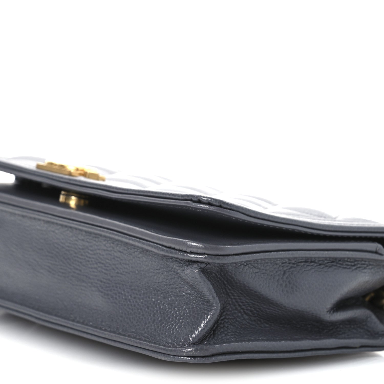 Caviar Quilted Boy Wallet On Chain WOC Grey