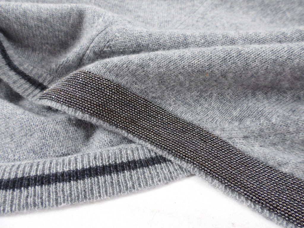Fabiana Filippi Grey Cashmere Monili igan Sweater - IT48 / 10