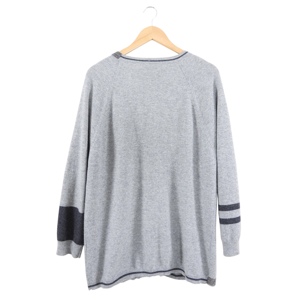 Fabiana Filippi Grey Cashmere Monili igan Sweater - IT48 / 10