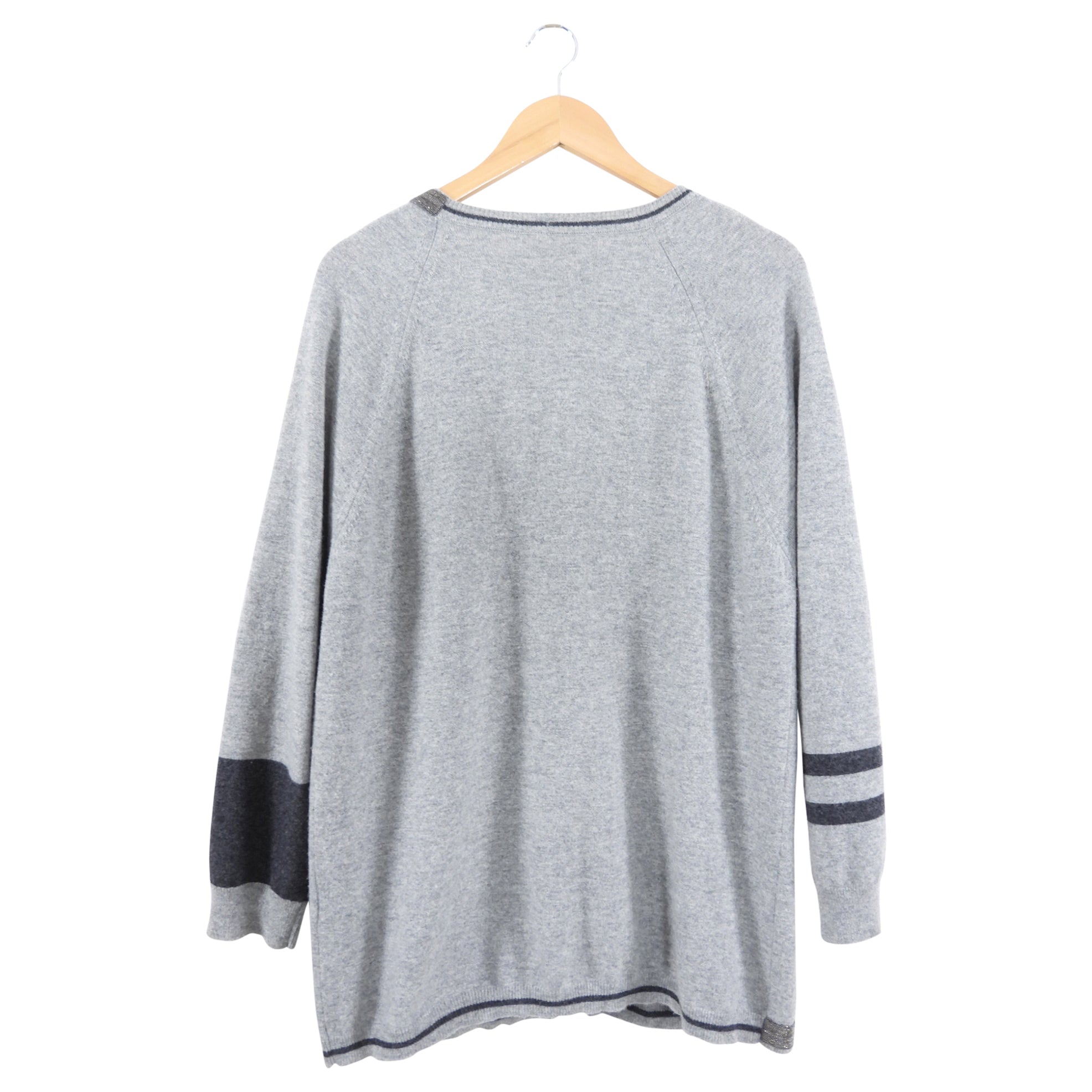 Fabiana Filippi Grey Cashmere Monili igan Sweater - IT48 / 10