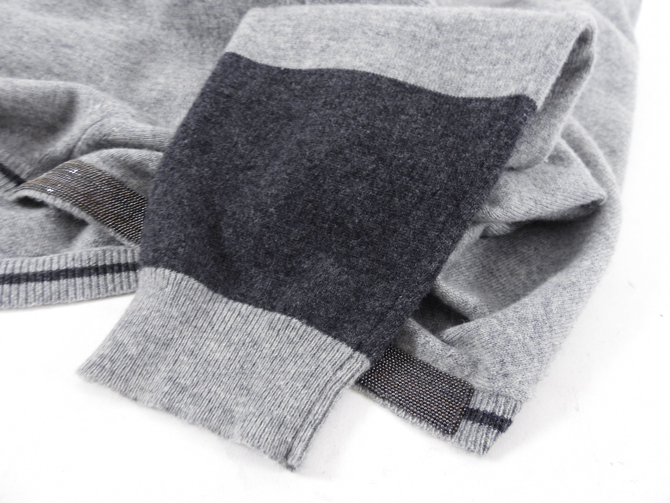 Fabiana Filippi Grey Cashmere Monili igan Sweater - IT48 / 10