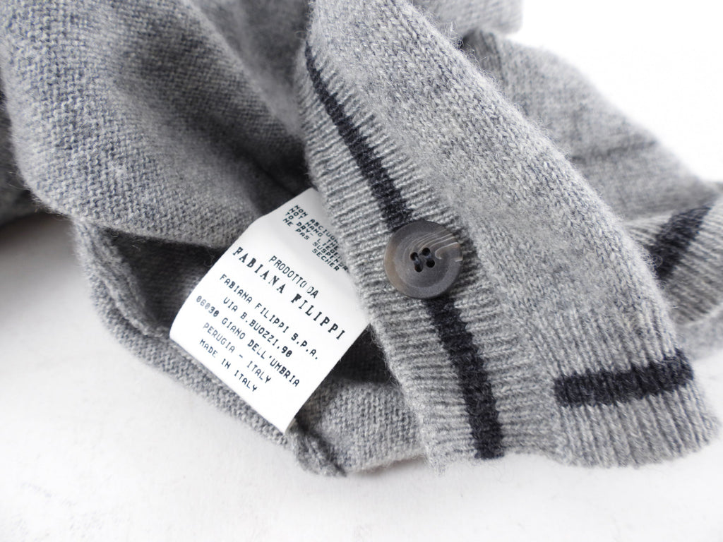 Fabiana Filippi Grey Cashmere Monili igan Sweater - IT48 / 10