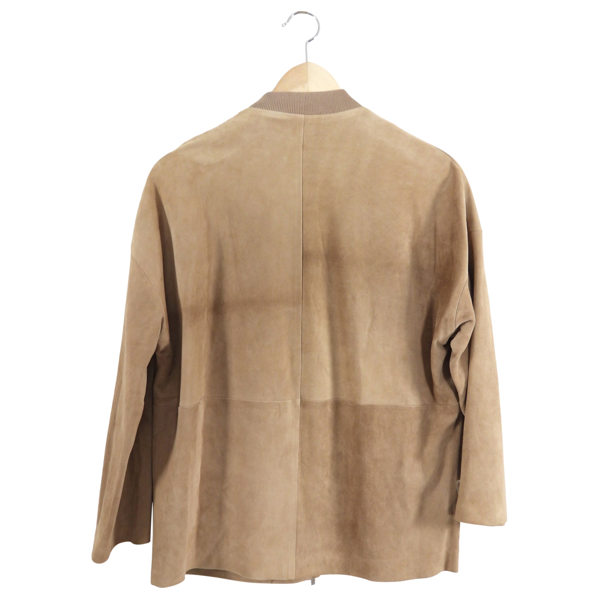 Fabiana Fillipi Beige Light Brown Suede Monili Zip Jacket - XS