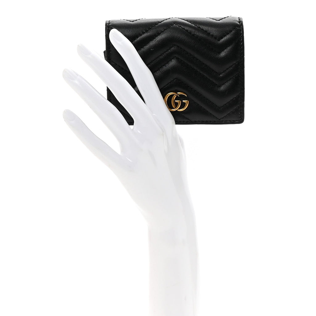 Calfskin Matelasse GG Marmont  Case Wallet Black