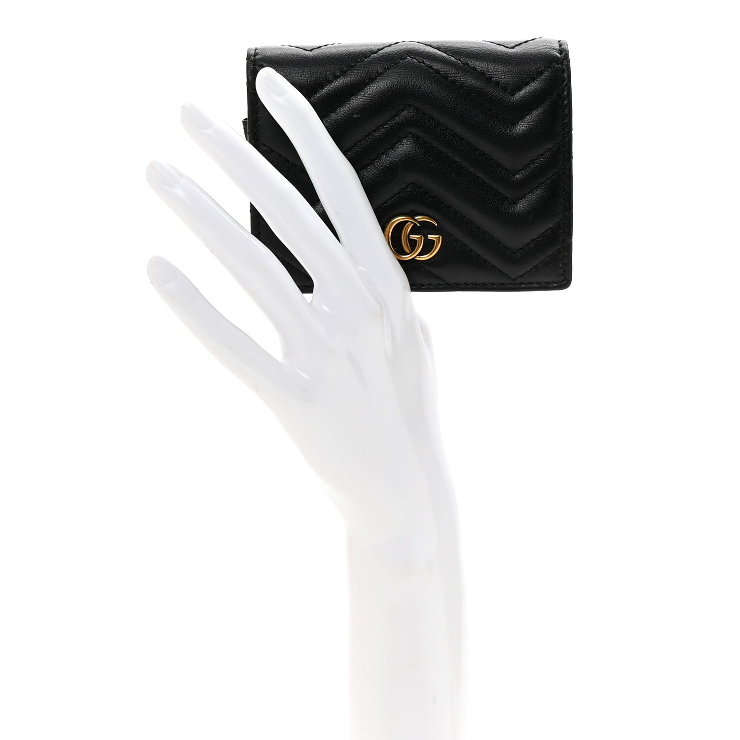 Calfskin Matelasse GG Marmont  Case Wallet Black