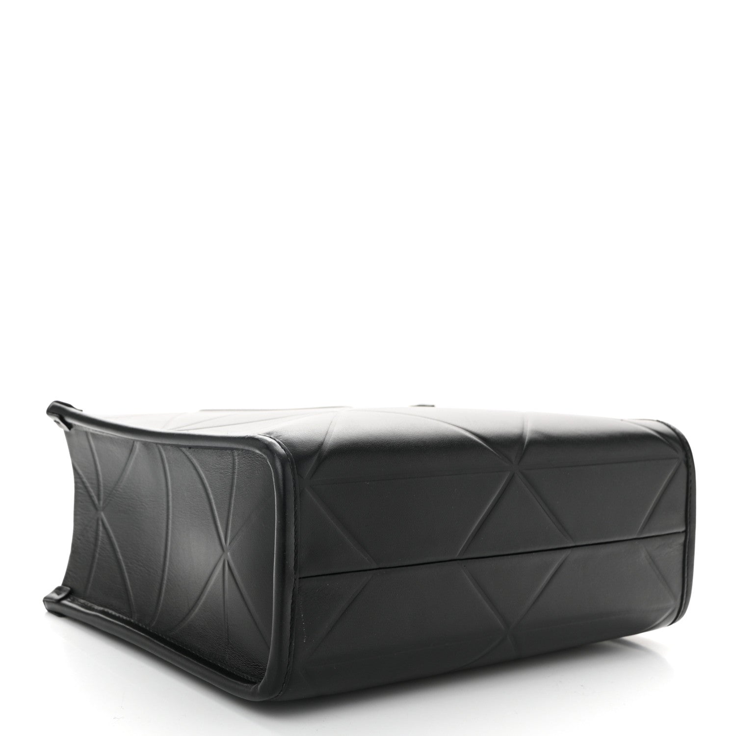 Soft Calfskin Triangolo Symbole Embossed Mini Tote Black