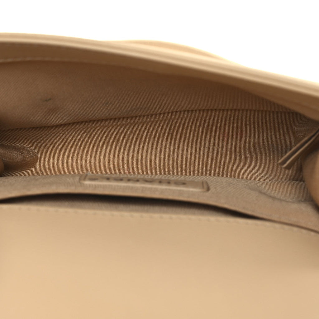 Calfskin Quilted Small Boy Flap Beige
