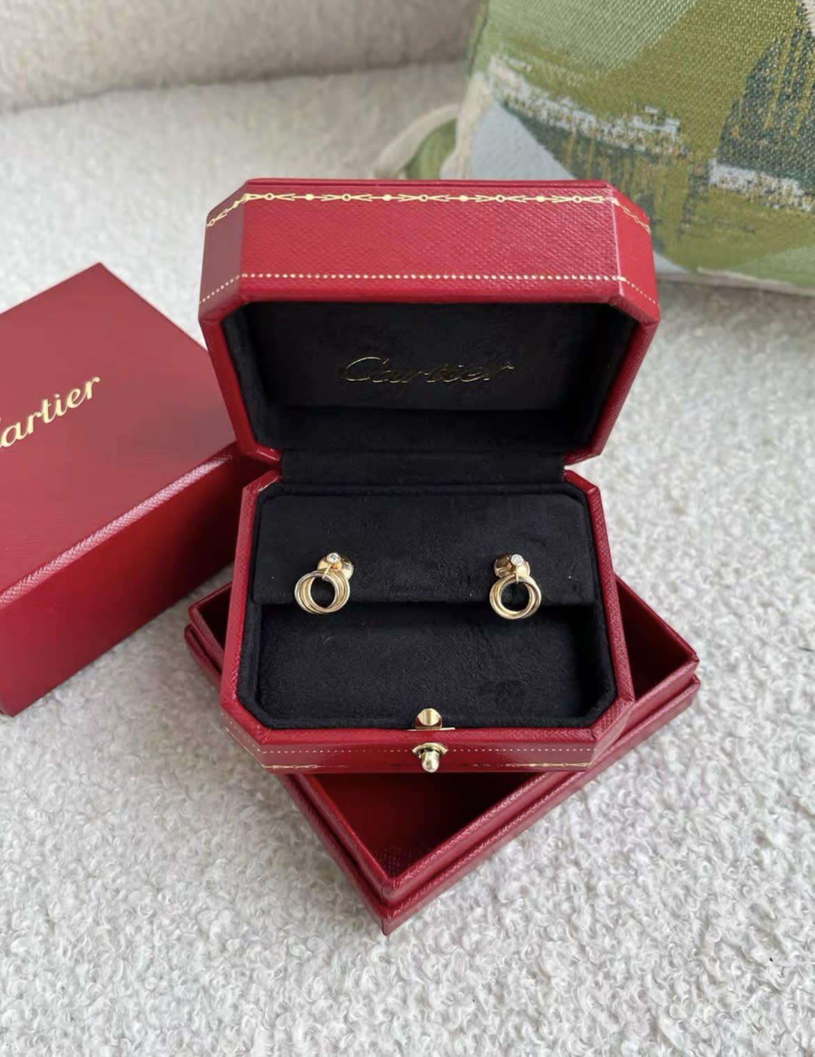 CARTIER TRINITY EARRINGS  WHITE GOLD, YELLOW GOLD, ROSE GOLD, DIAMONDS