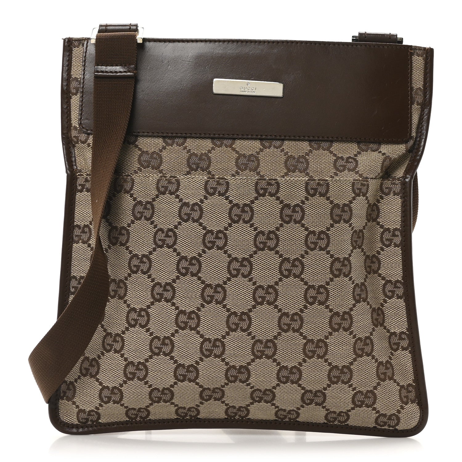 Monogram Messenger Crossbody Bag Brown