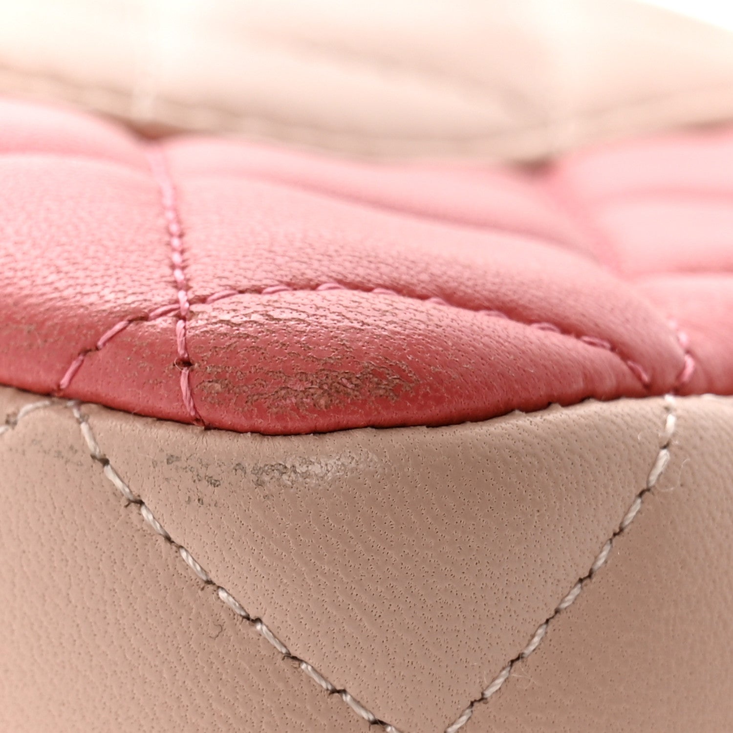 Lambskin Quilted Tri-Color Medium Valentine Charms Single Flap Pink