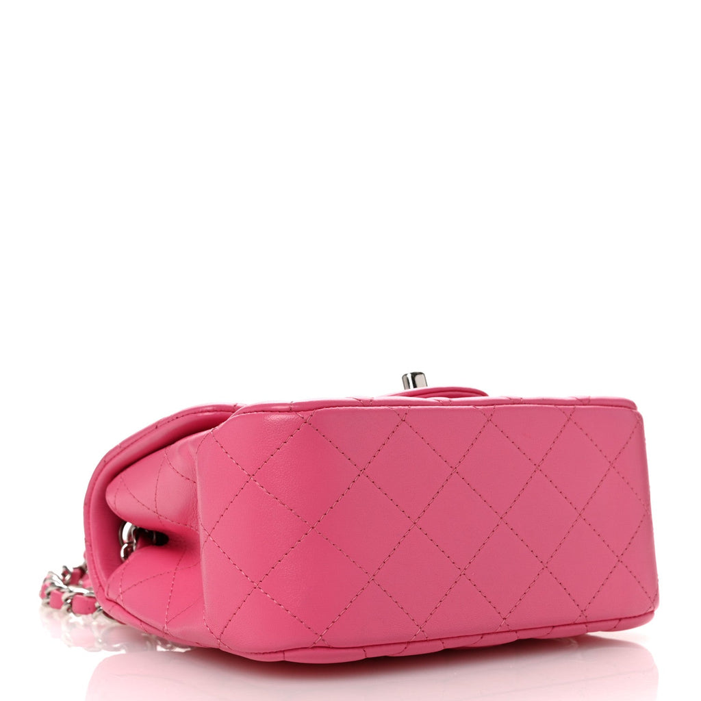 Lambskin Quilted Mini Square Flap Pink
