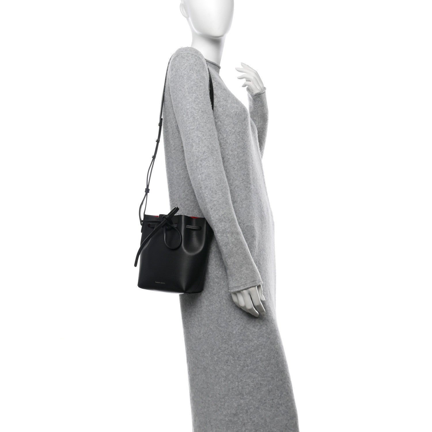 Calfskin Mini Mini Bucket Bag Black Flamma