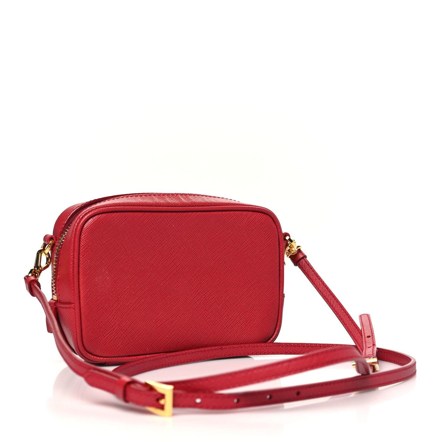 Saffiano Mini Camera Crossbody Bag Fuoco
