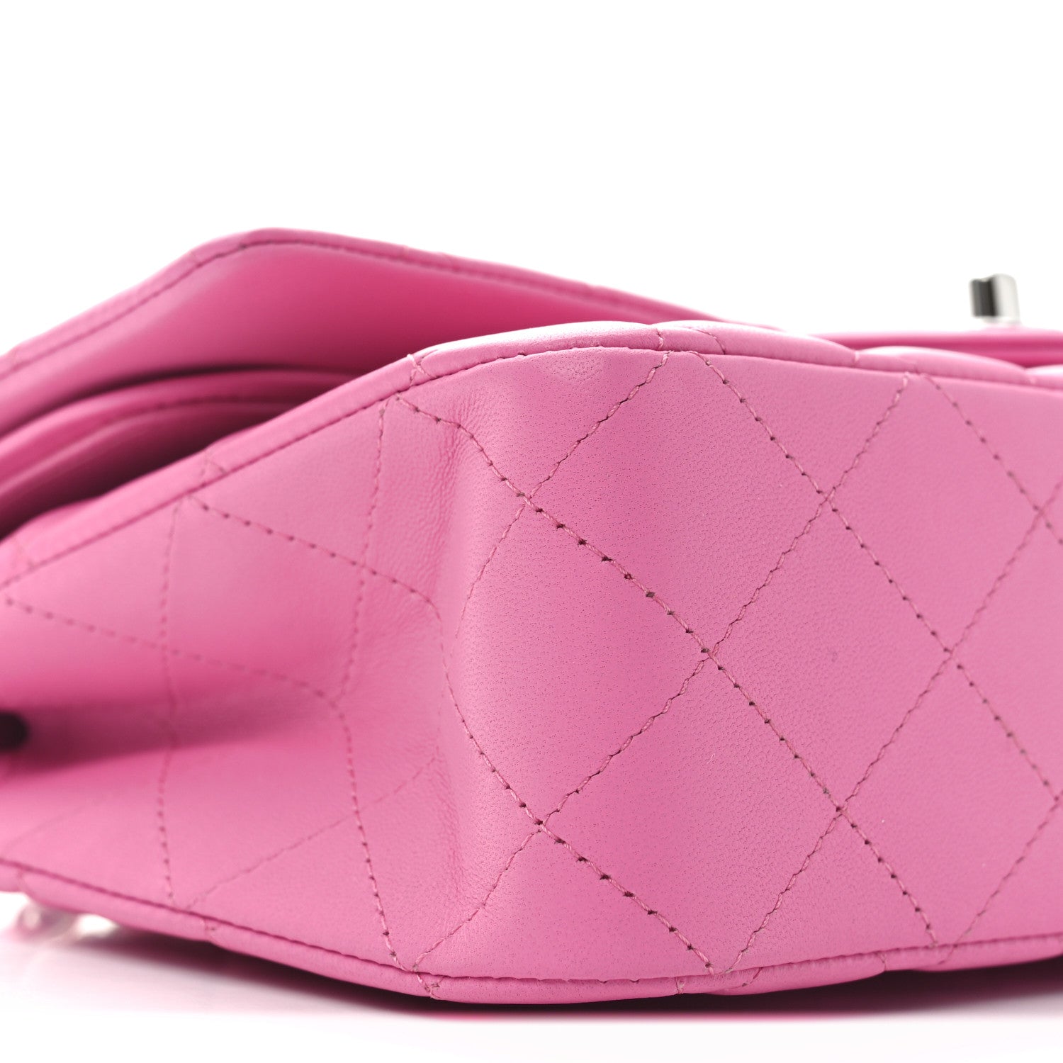 Lambskin Quilted Medium Double Flap Pink