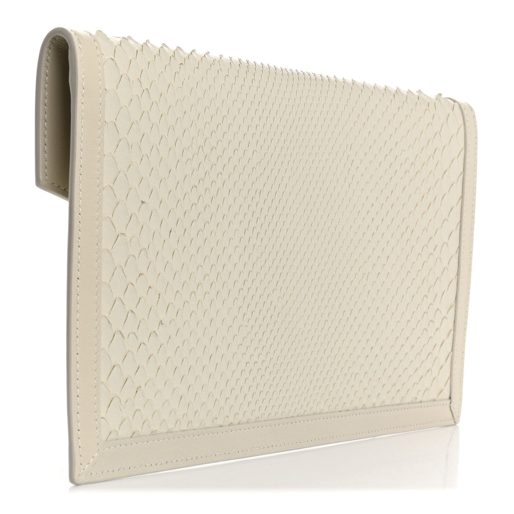 Snakeskin Uptown Pouch Crema Soft