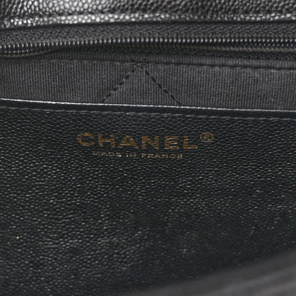 Caviar Quilted CC Large Flap Black