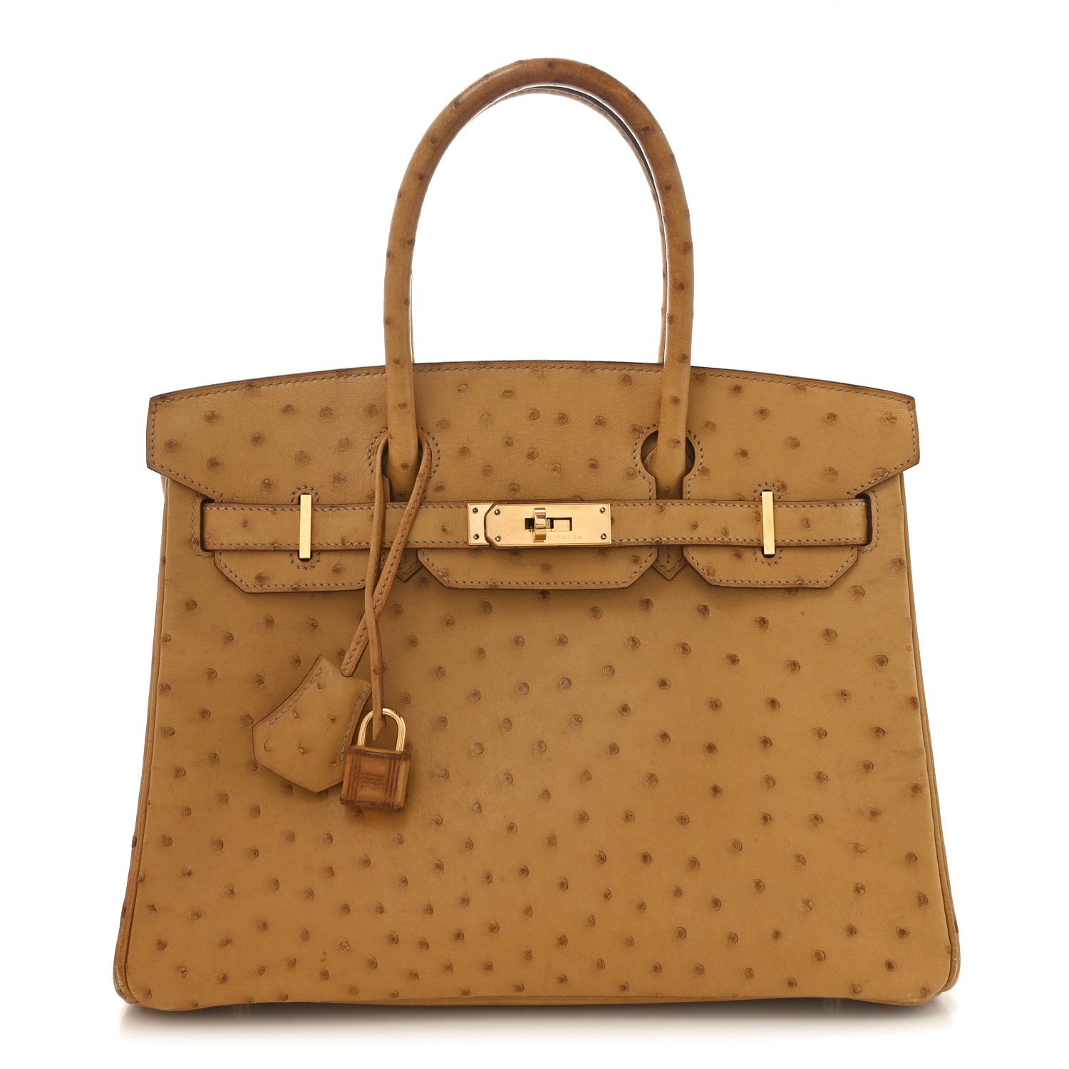Ostrich Birkin 30 Gold